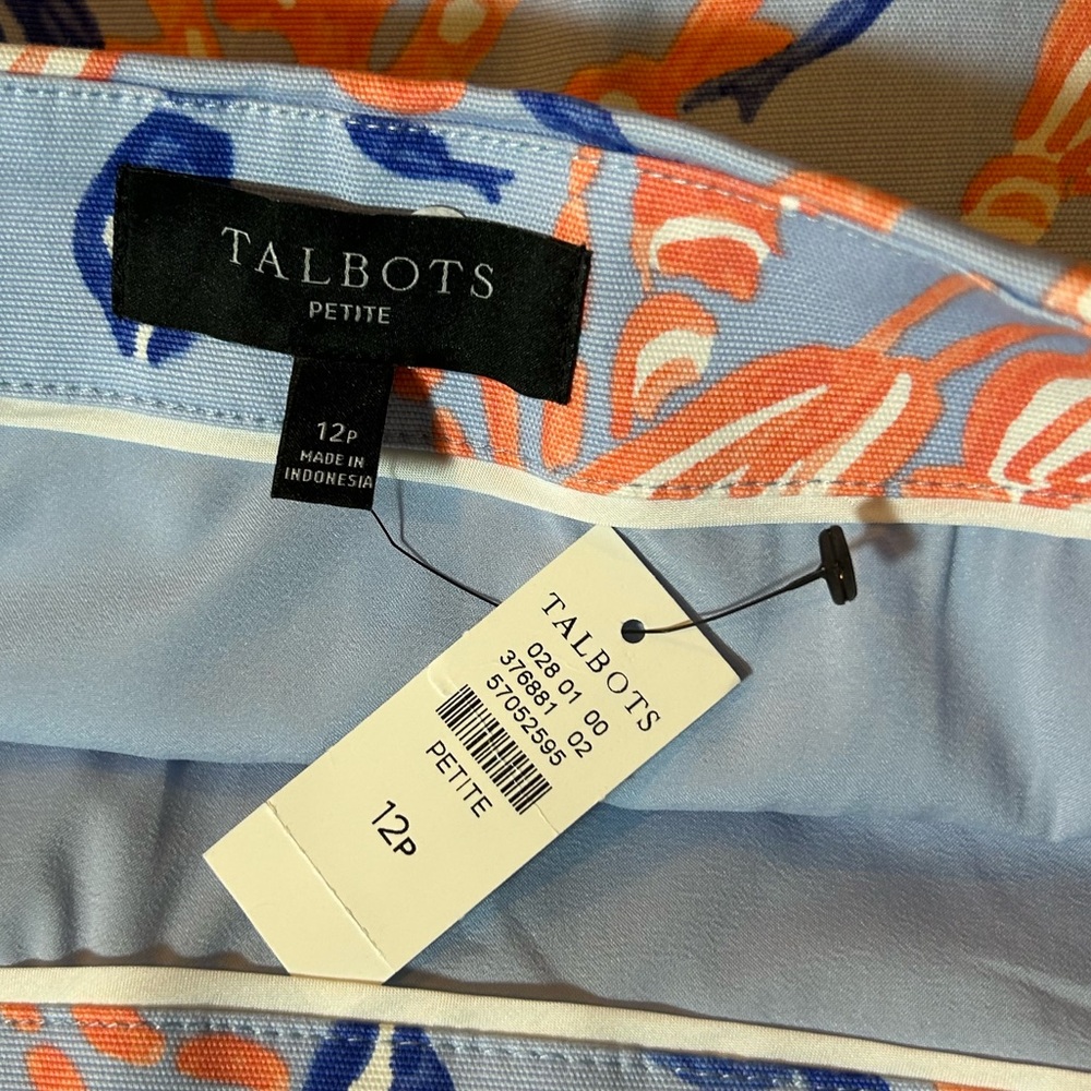 Talbots Blue and Orange Nautical Fully Lined Mini Skirt 🆕 - Picture 3 of 6